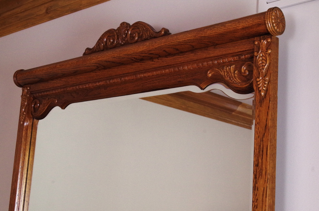 Lexington "Victorian Sampler" Red Oak Dresser and Mirror