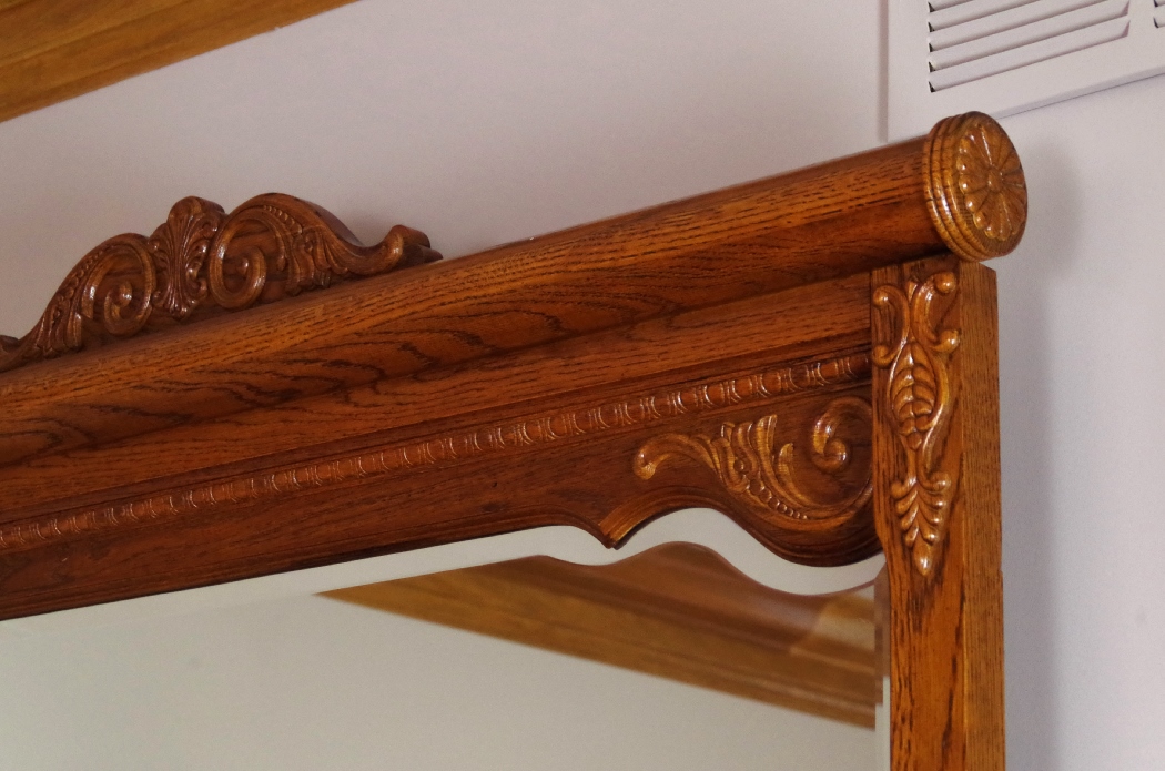 Lexington "Victorian Sampler" Red Oak Dresser and Mirror