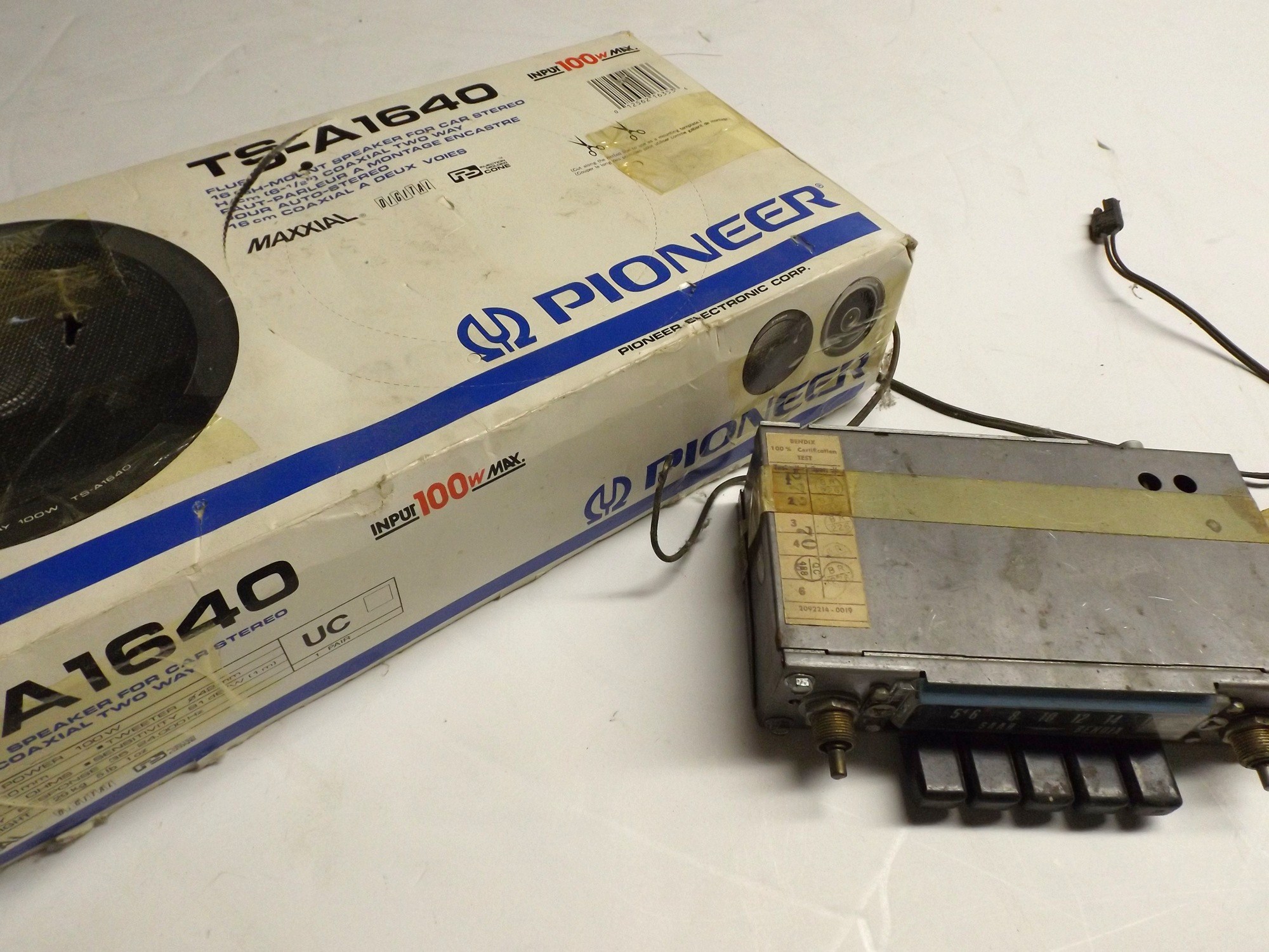 Pioneer 1004 Car Speakers and a Saab Bendix Radio