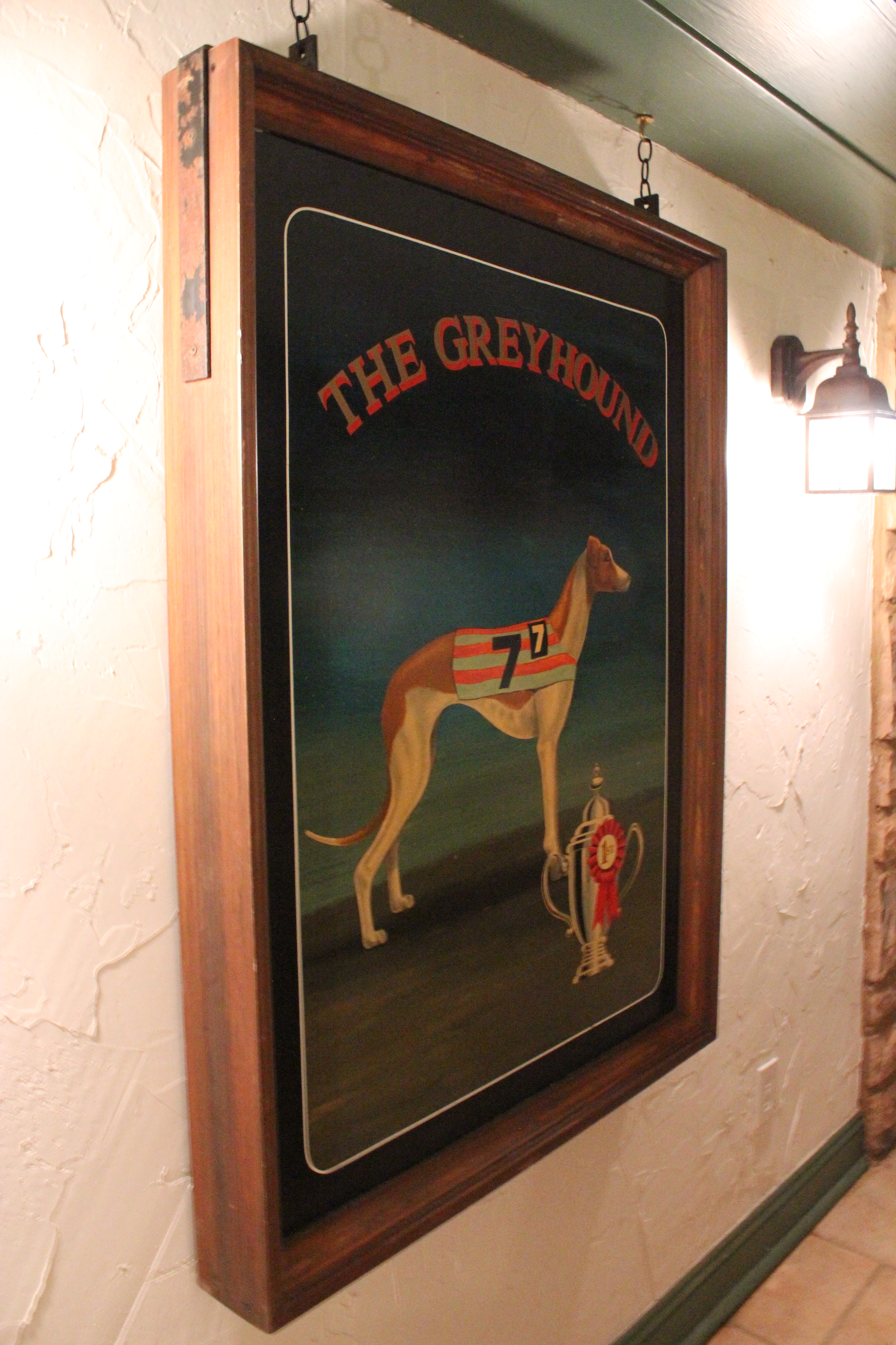 Hand-Painted Two-Sided Wooden Pub Sign 