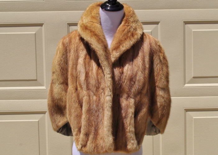 Vintage Late 1950s Tan Mink Stole