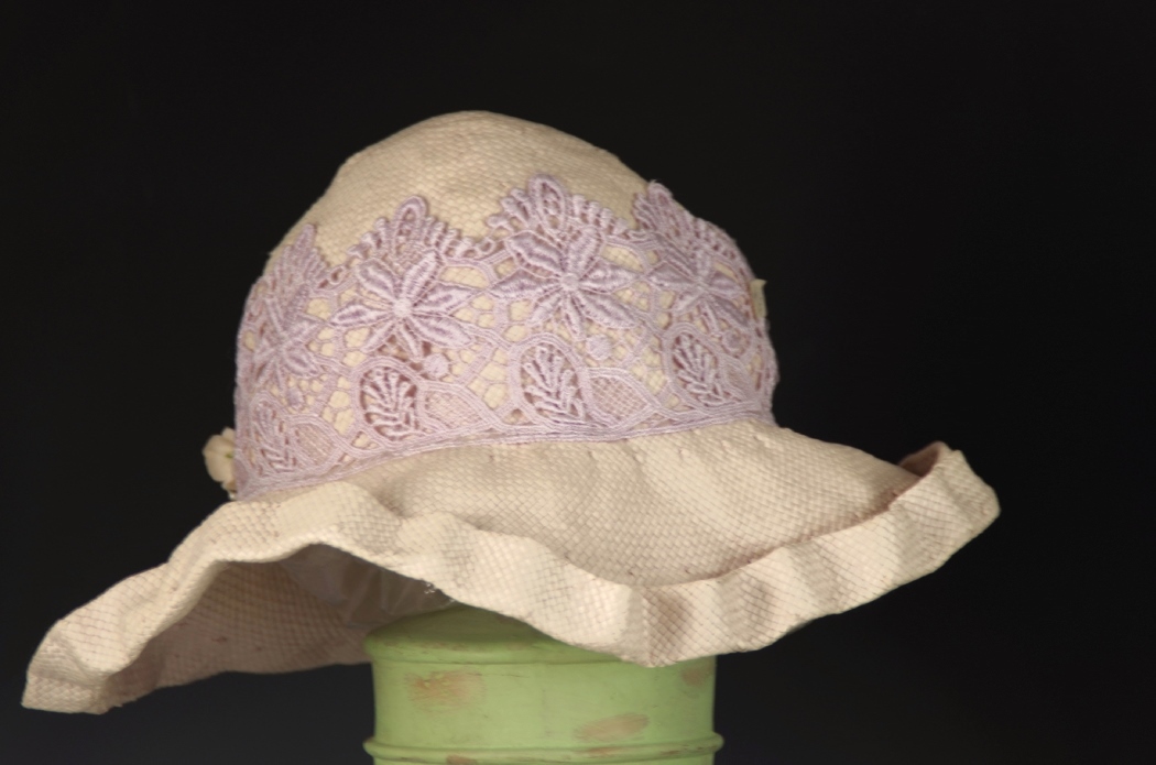 Pair of Vintage Hats with Stands, with Faux African Violet