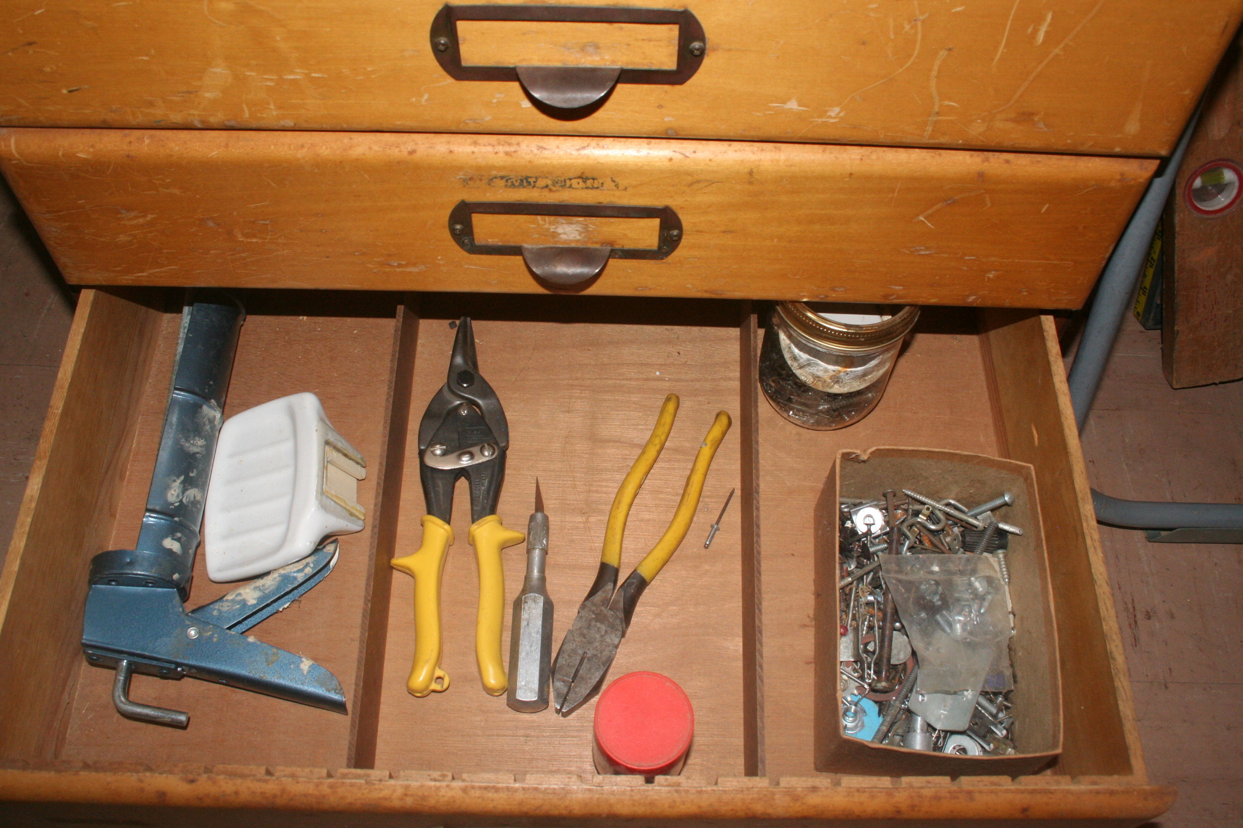Vintage Cabinet and Tools