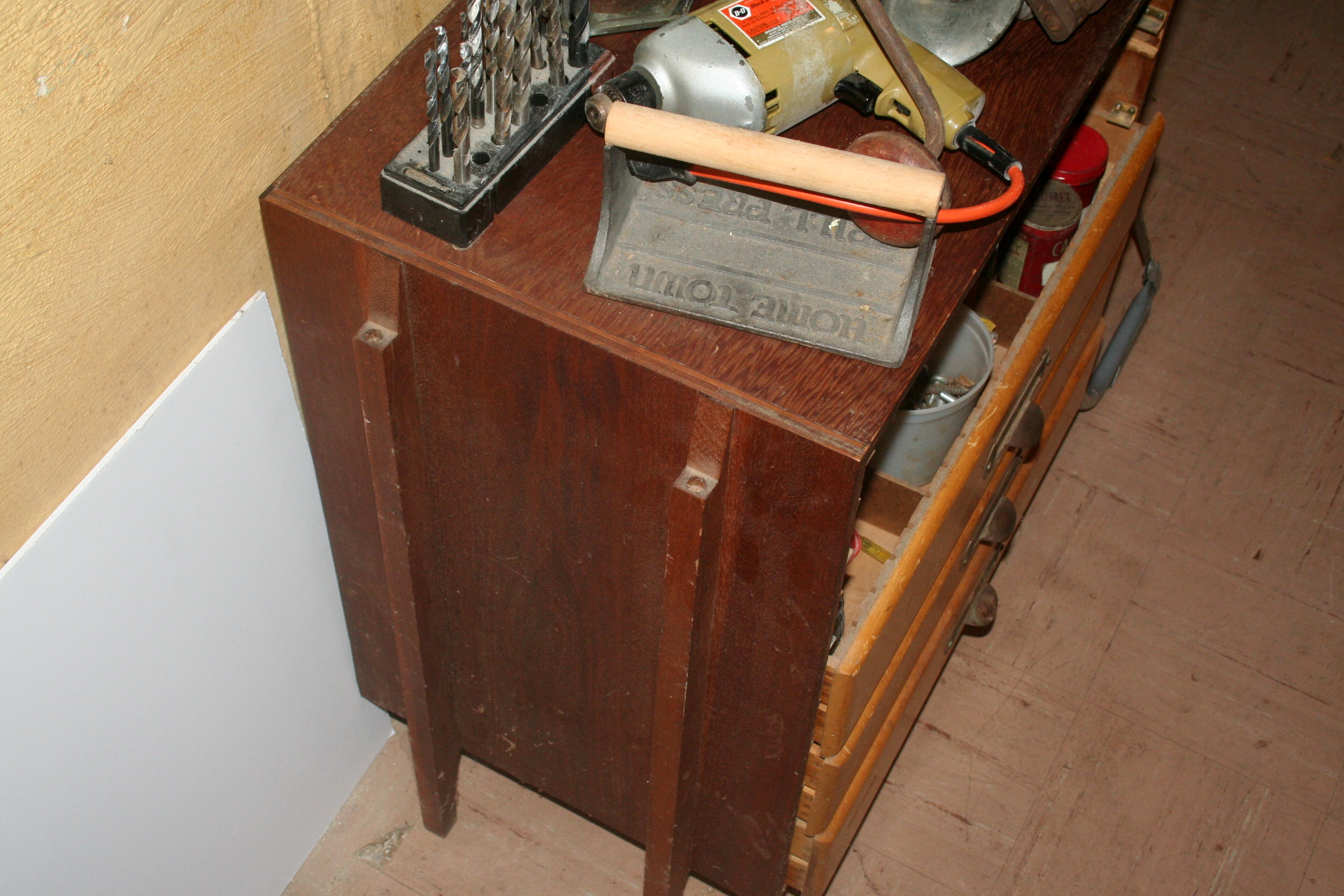 Vintage Cabinet and Tools