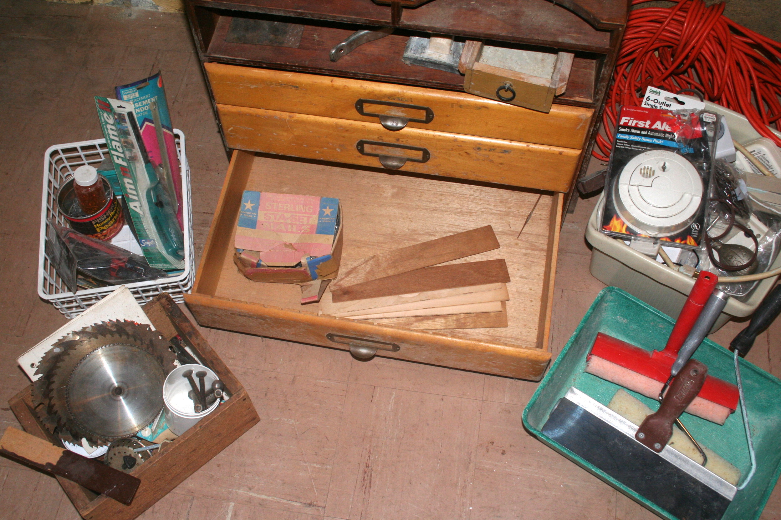 Vintage Cabinet and Tools