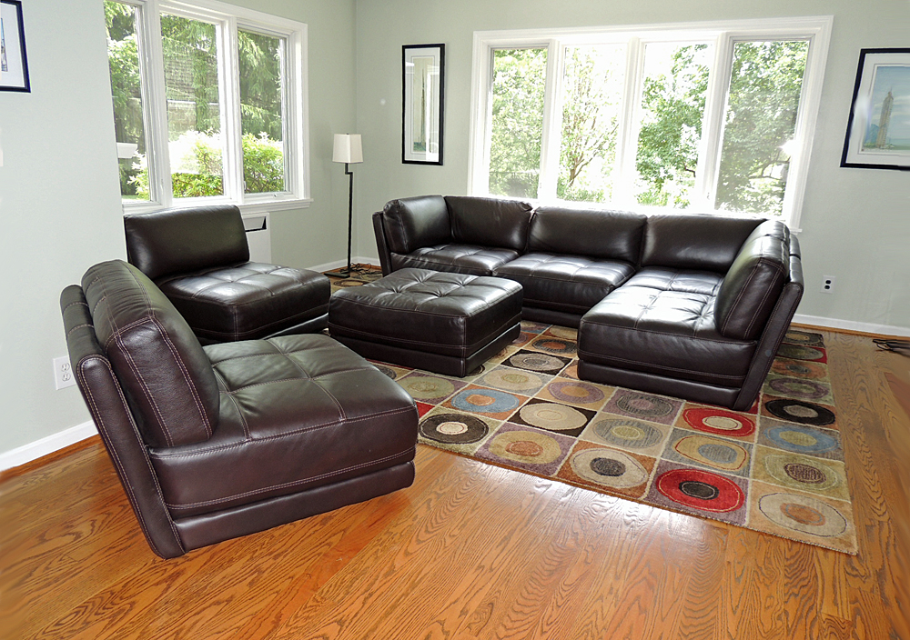 Chateau d'Ax Leather Sectional Sofa