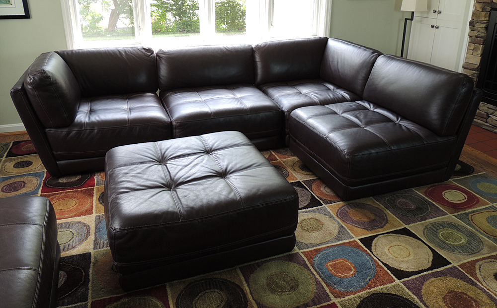 Chateau d'Ax Leather Sectional Sofa