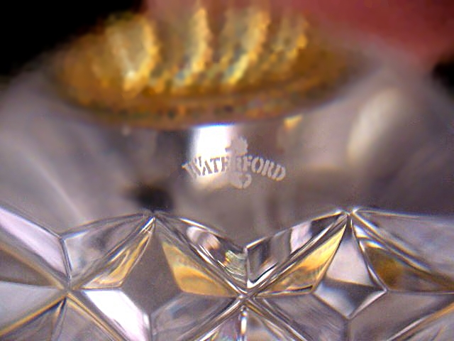 Elegant Waterford Crystal Dome Ceiling Light with Brass Trim