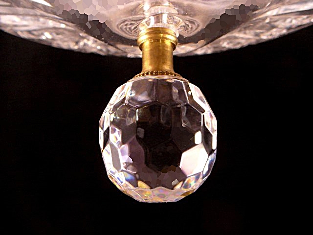 Elegant Waterford Crystal Dome Ceiling Light with Brass Trim