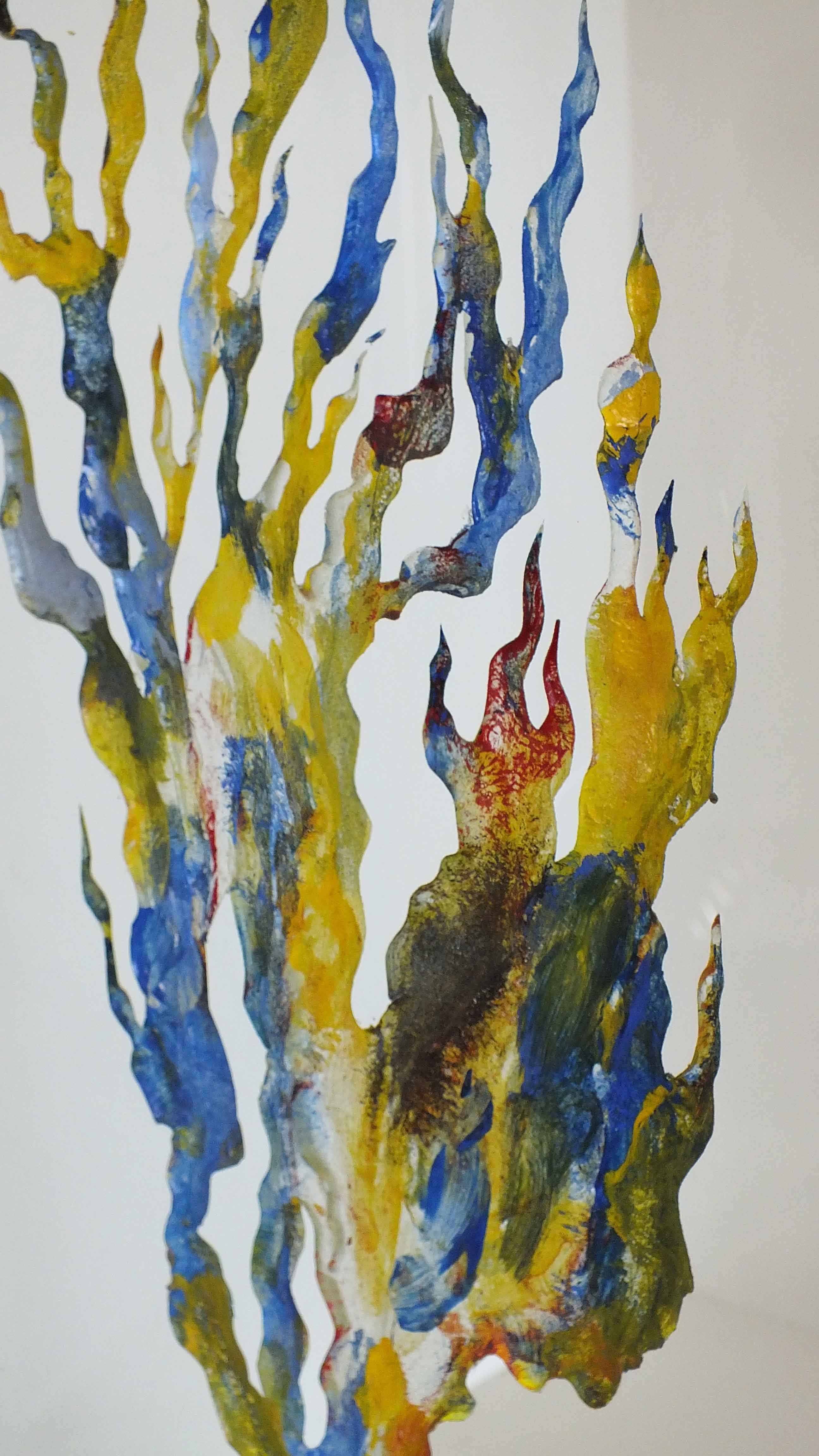 Herman Perlman Etched and Sandblasted Art Glass Sculpture