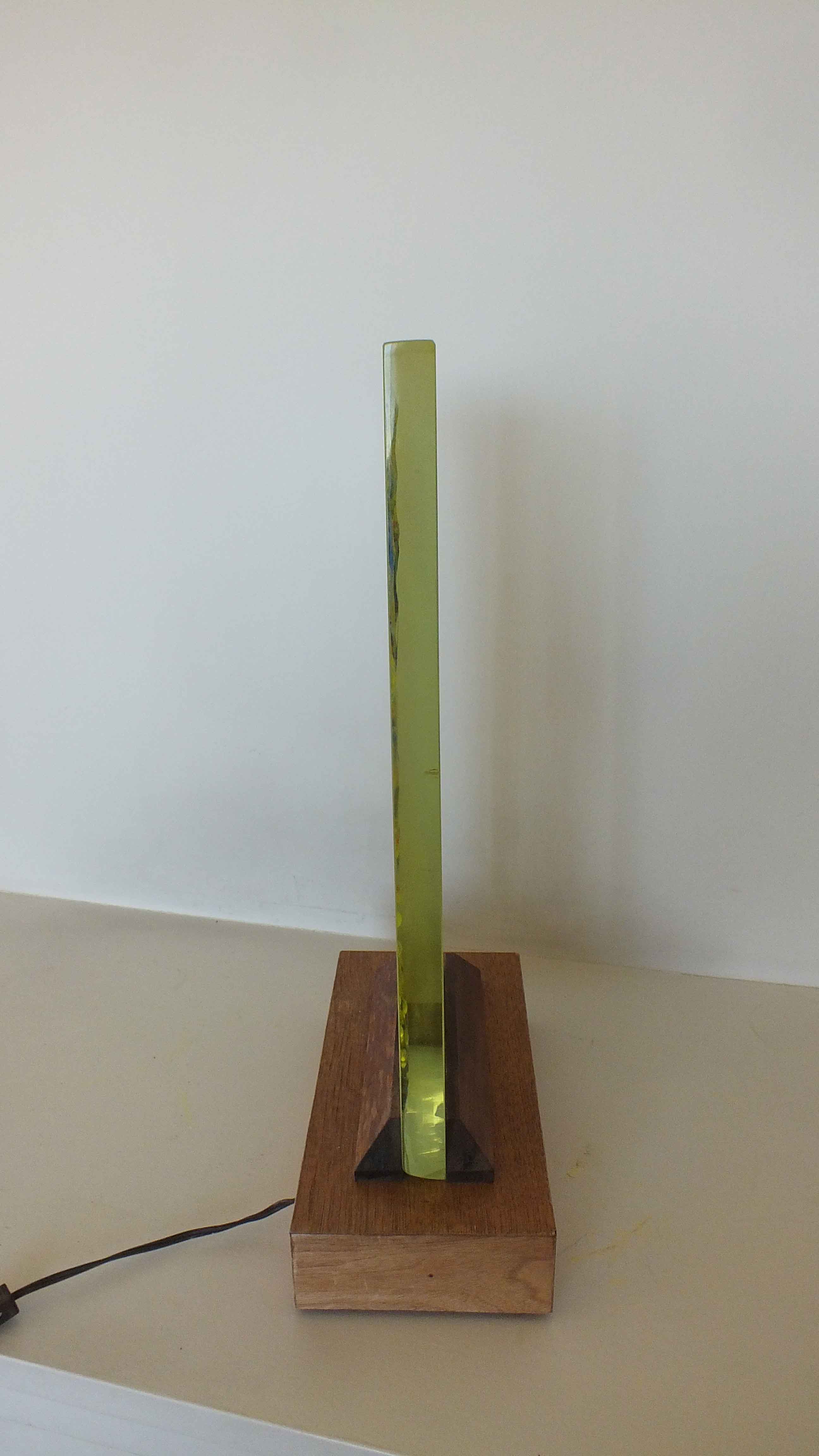 Herman Perlman Etched and Sandblasted Art Glass Sculpture