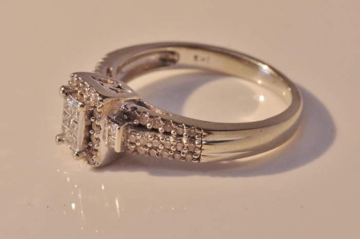 Diamond and White Gold Ring