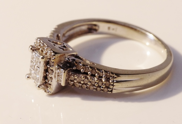 Diamond and White Gold Ring
