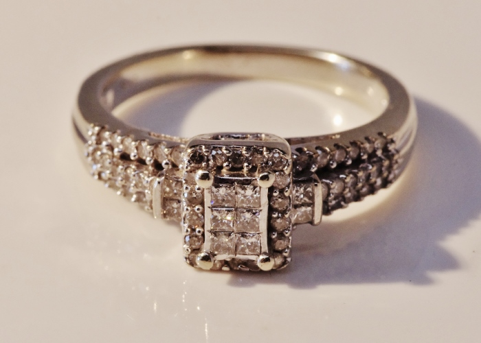Diamond and White Gold Ring