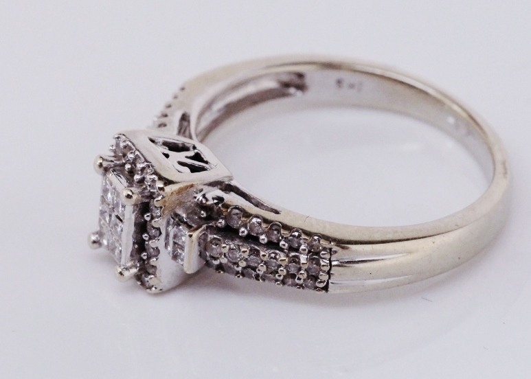Diamond and White Gold Ring