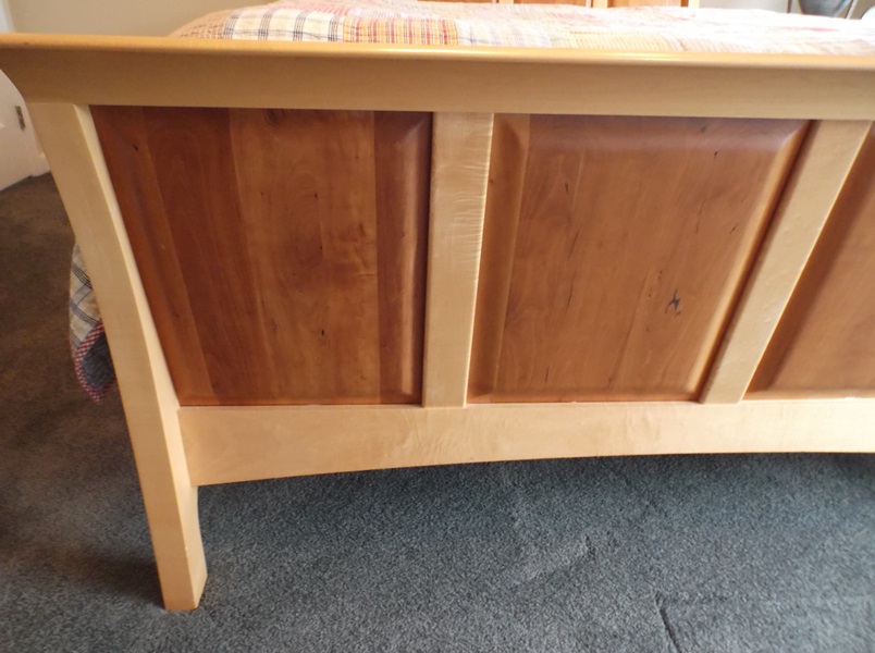 Arhaus Maple and Cherry Queen Size Sleigh Bed 