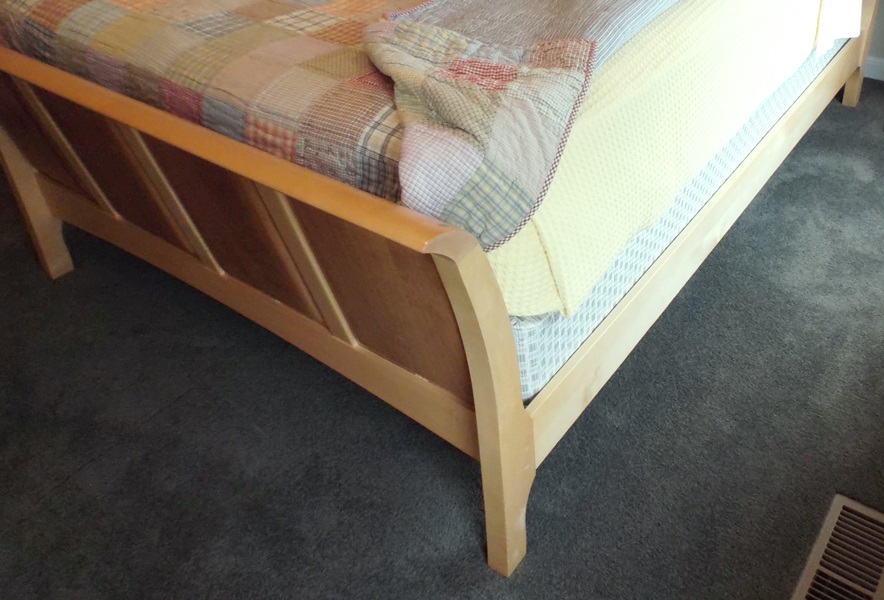 Arhaus Maple and Cherry Queen Size Sleigh Bed 