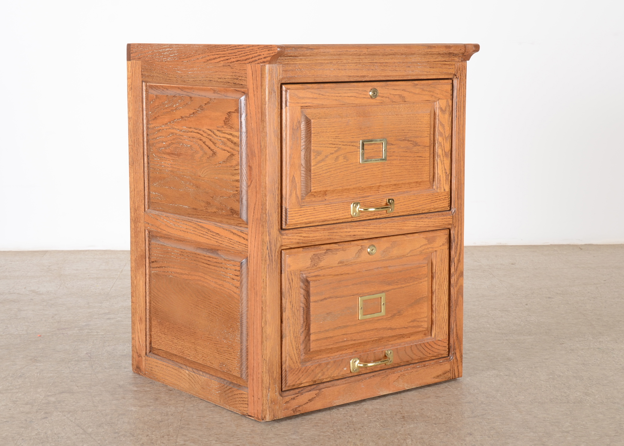 Golden Oak Short File Cabinet