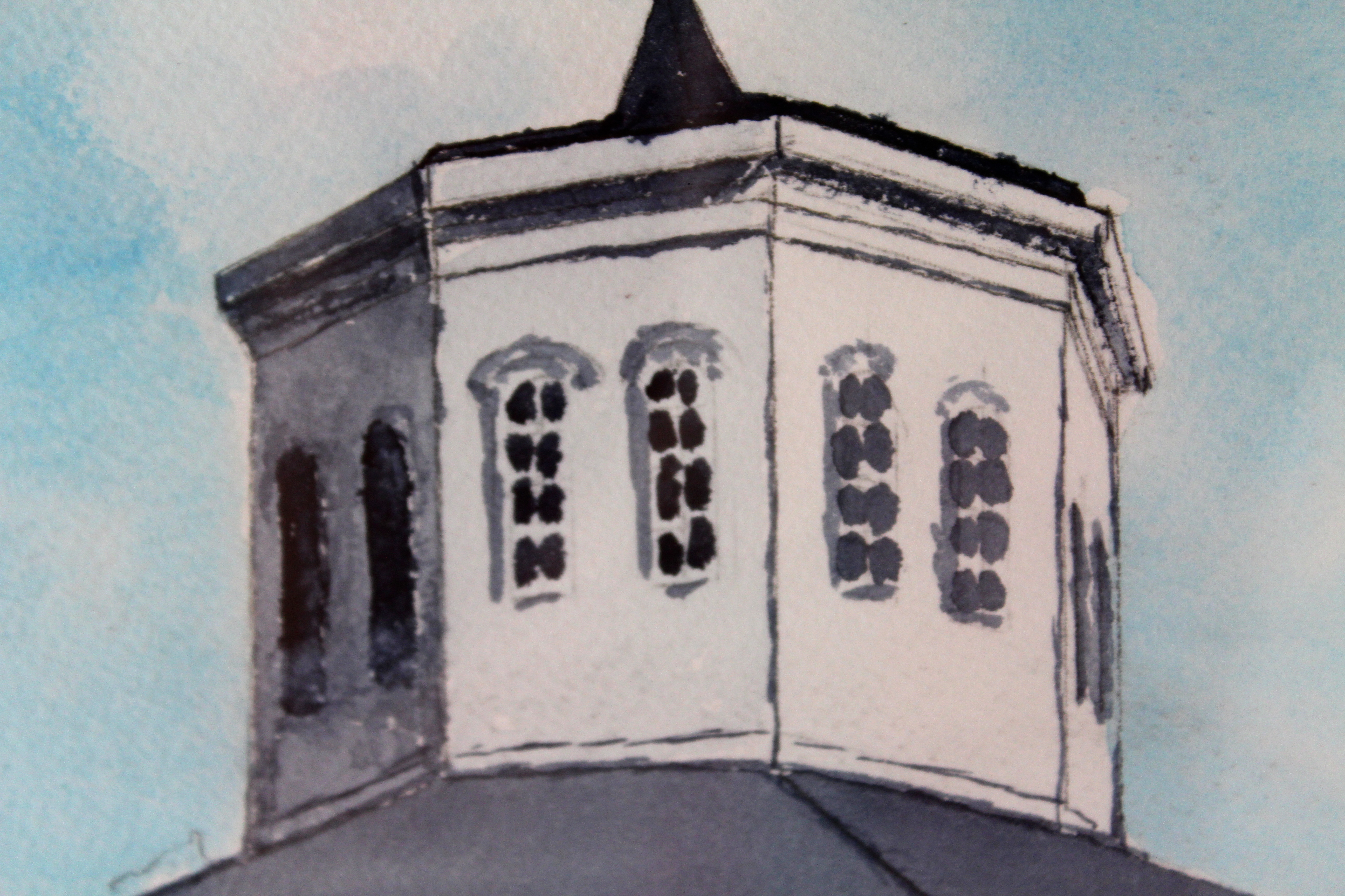 Red Mile Clubhouse Watercolor Painting