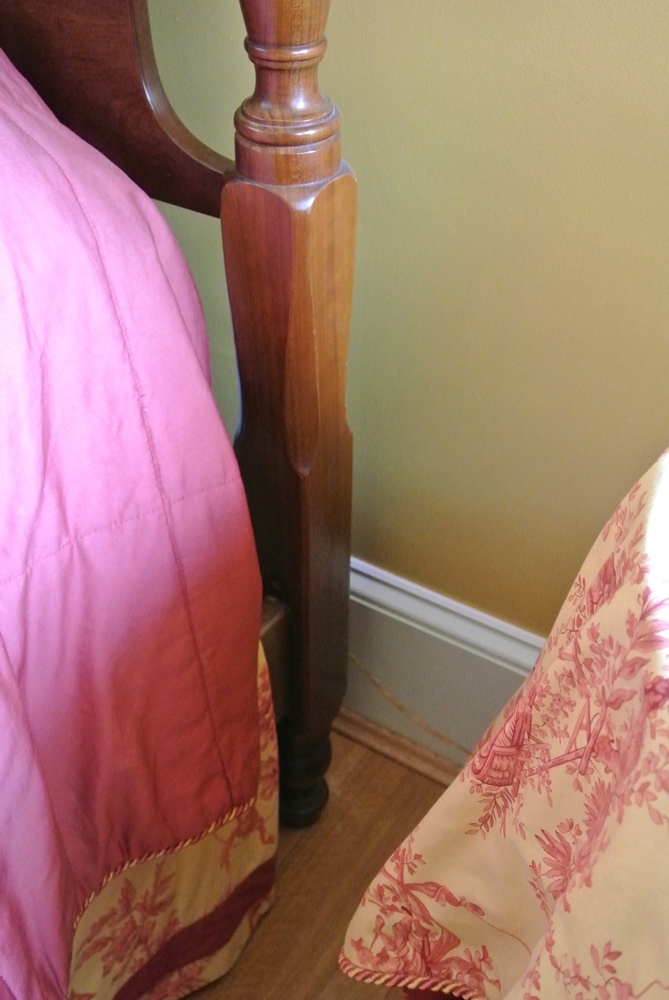 Stickley Solid Cherry Queen Size Canopy Bed with Bedding