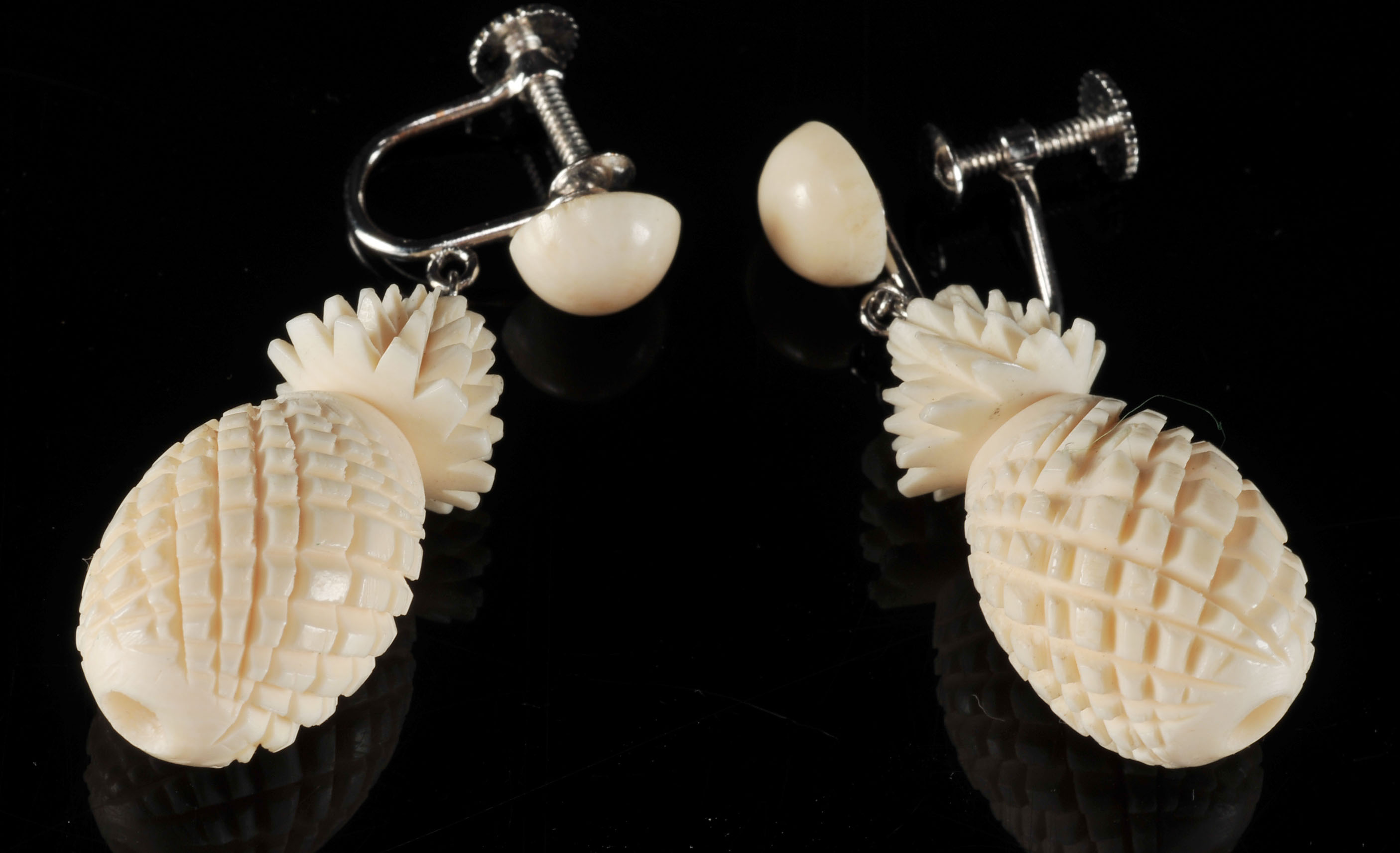 Vintage Hand Carved Ivory Jewelry