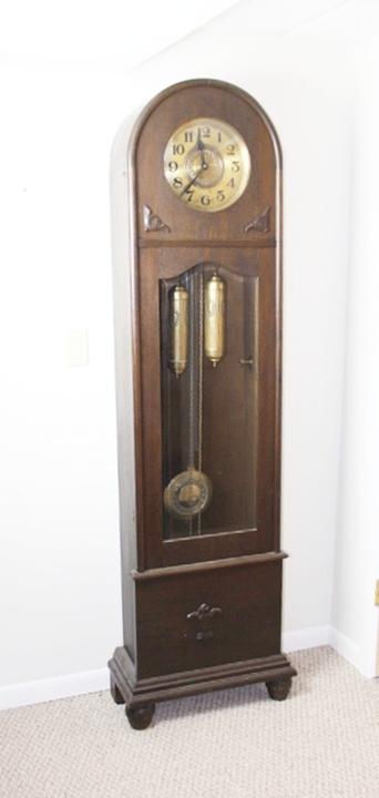 1800s German PS Co. Oak Grandfather Clock