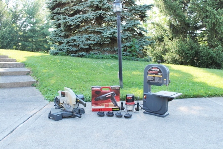 Craftsman Miter Saw, Router, Band Saw and Drill