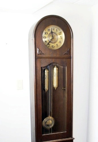1800s German PS Co. Oak Grandfather Clock