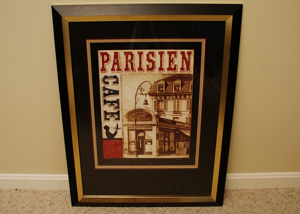 Vintage Look "Parisian Cafe" Framed Art Print