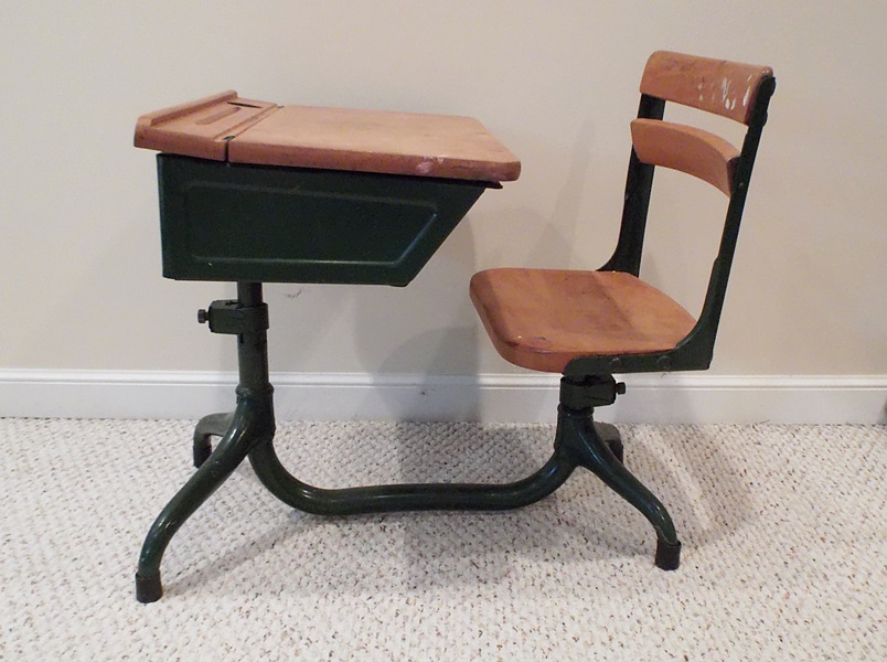Child's 1930s Vintage School Desk