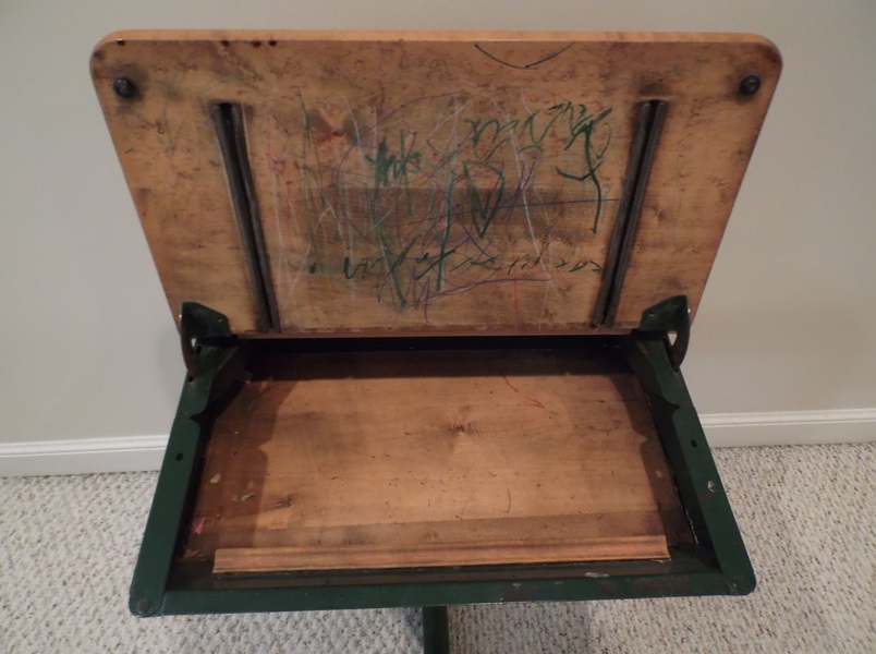 Child's 1930s Vintage School Desk