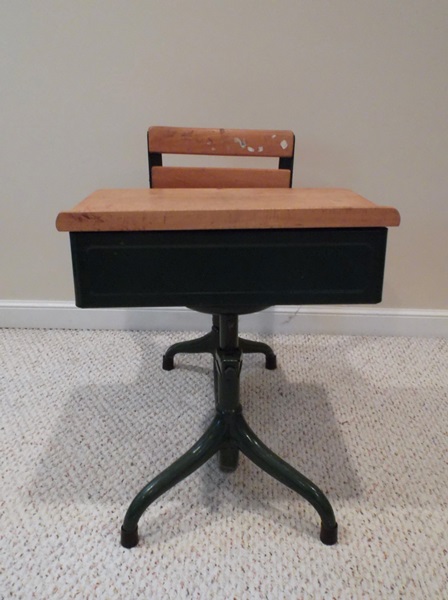 Child's 1930s Vintage School Desk