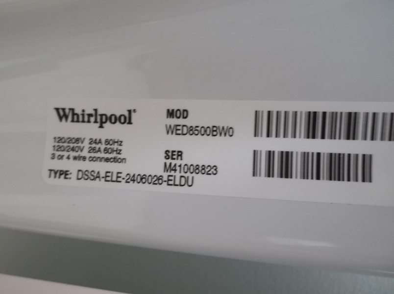 Whirlpool Cabrio 7.6CU FT Platinum Dryer
