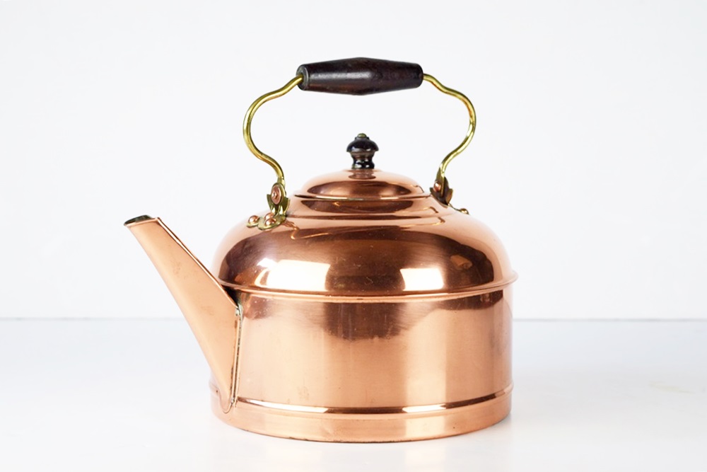 An Antique Copper Tea Kettle Made by Rome Copper Co.