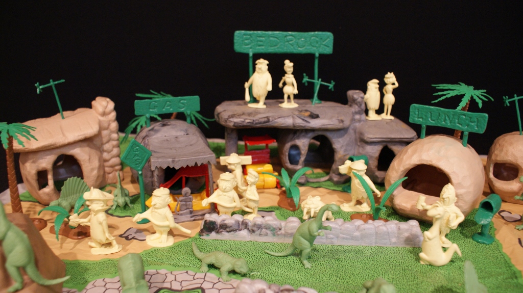 Vintage 1960s Marx Flintstones Playset