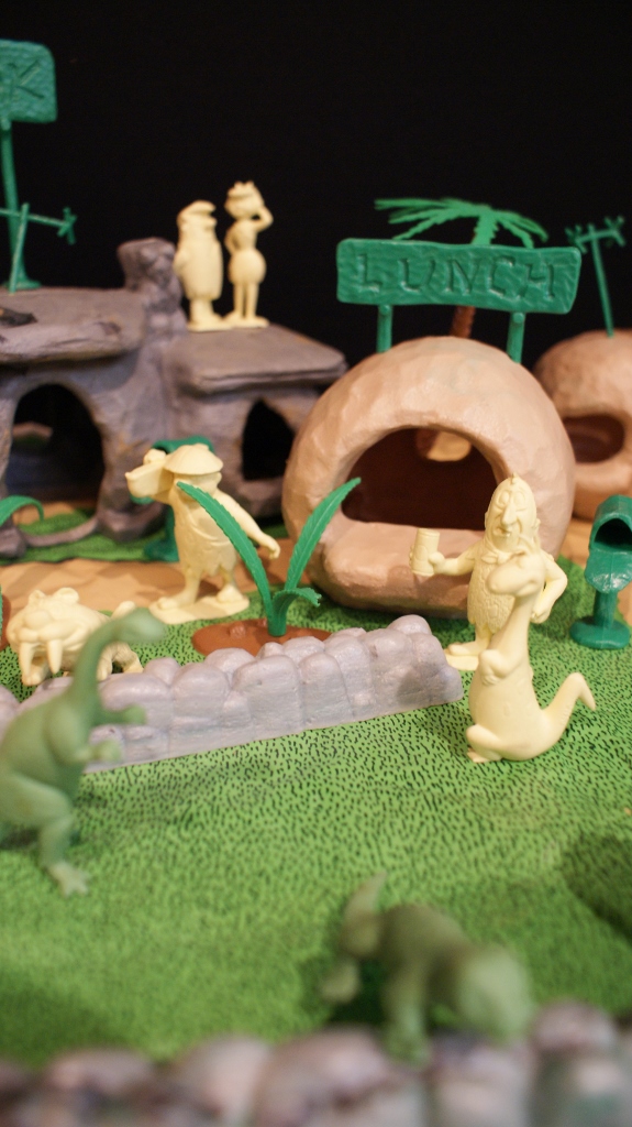 Vintage 1960s Marx Flintstones Playset