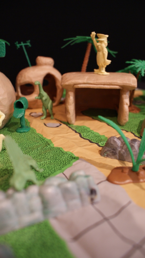 Vintage 1960s Marx Flintstones Playset