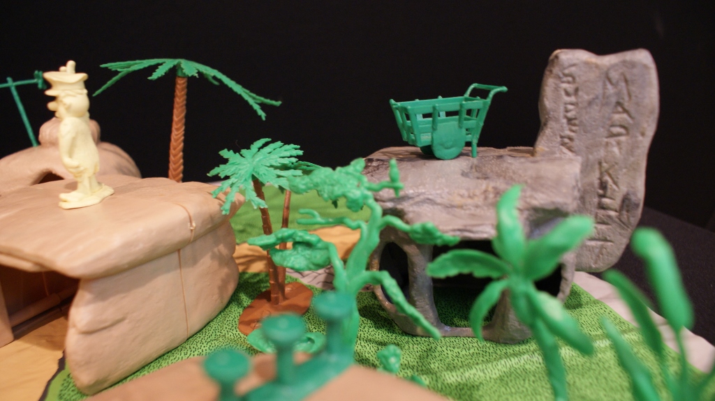 Vintage 1960s Marx Flintstones Playset
