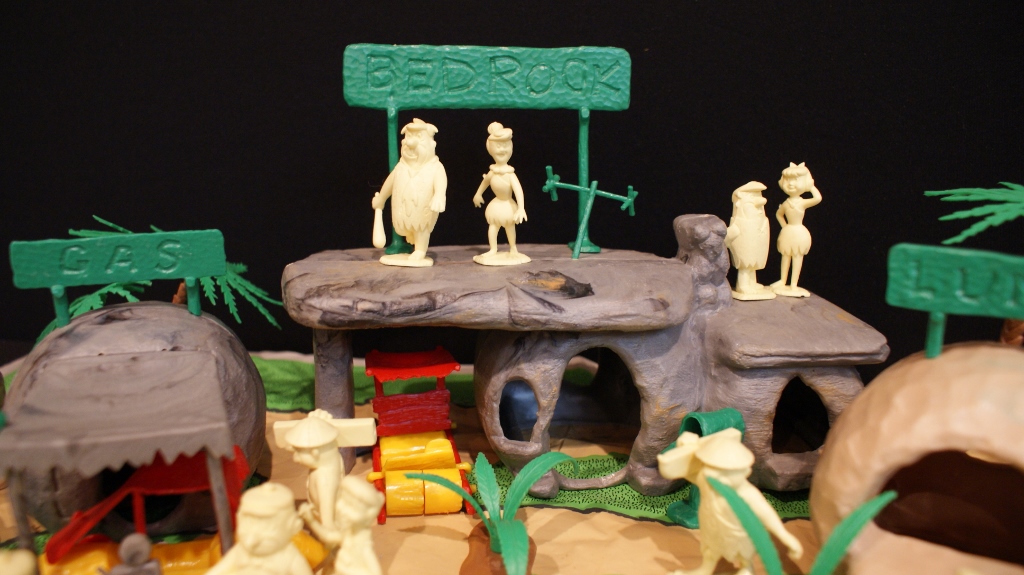 Vintage 1960s Marx Flintstones Playset