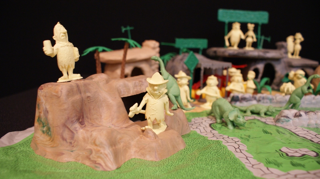 Vintage 1960s Marx Flintstones Playset