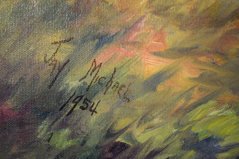 Original Landscape Painting, Signed J Michael and Dated 1954