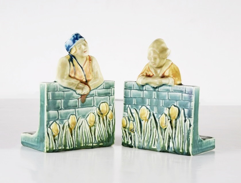 Sallie Toohey Designed Rookwood Pottery Dutch Bookends, 1928