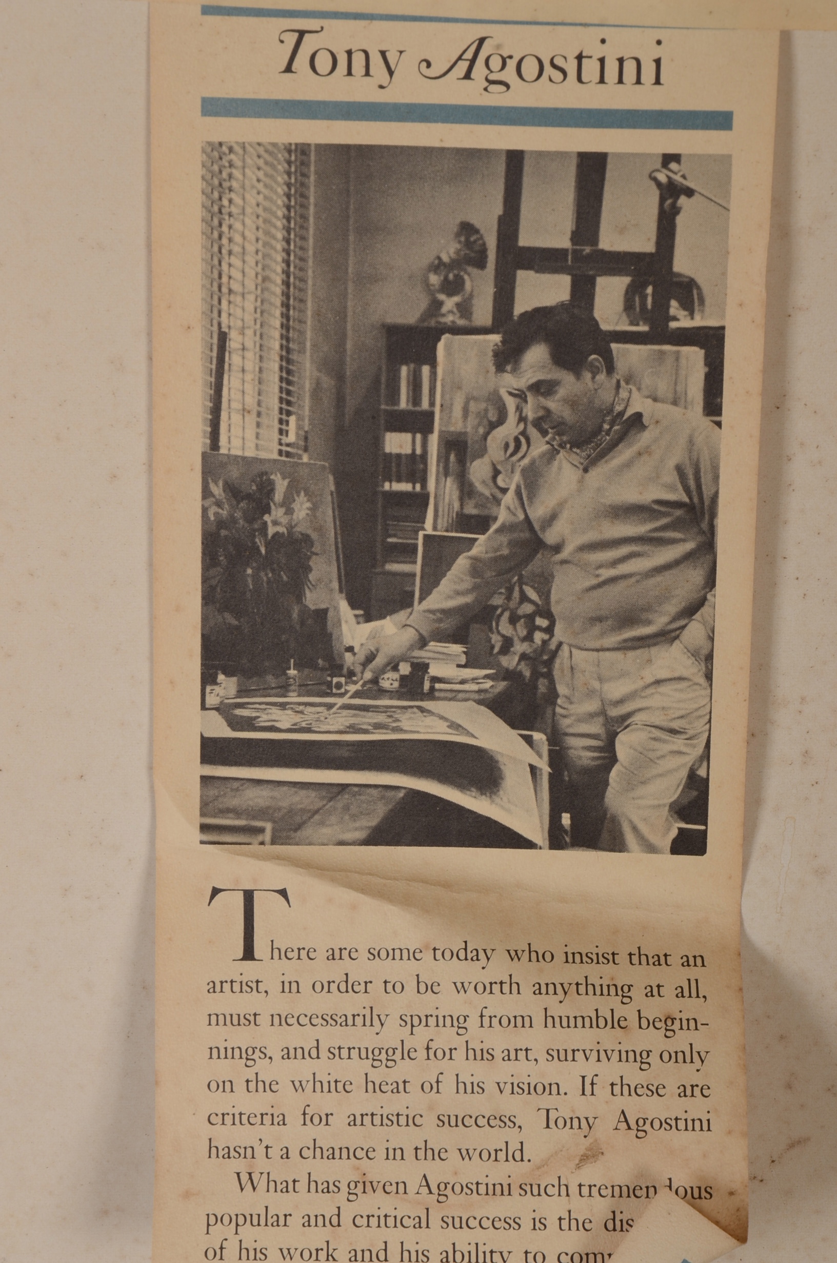 Pencil Signed Limited Edition Tony Agostini Stone Lithography 