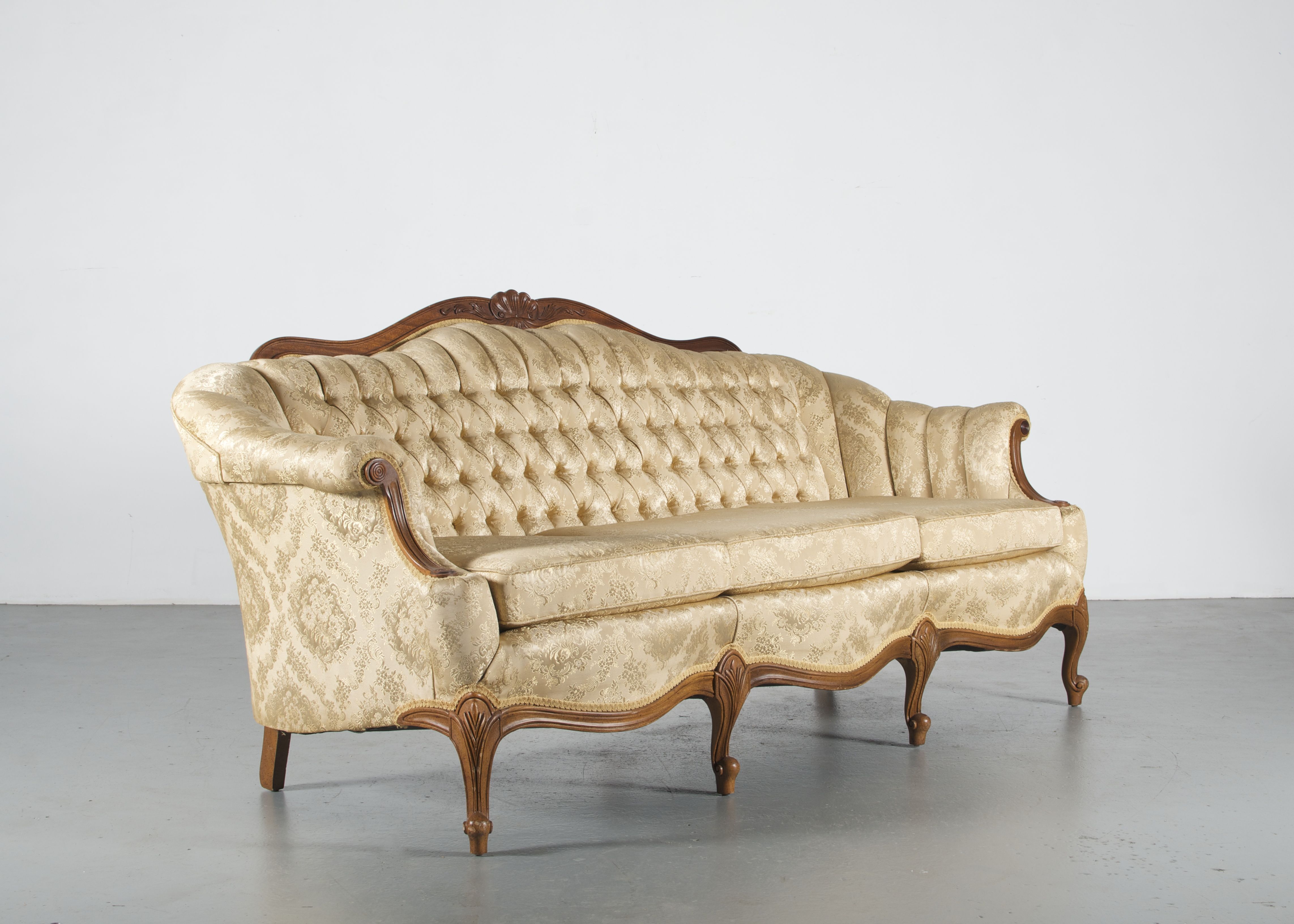 Regence Style Upholstered Sofa