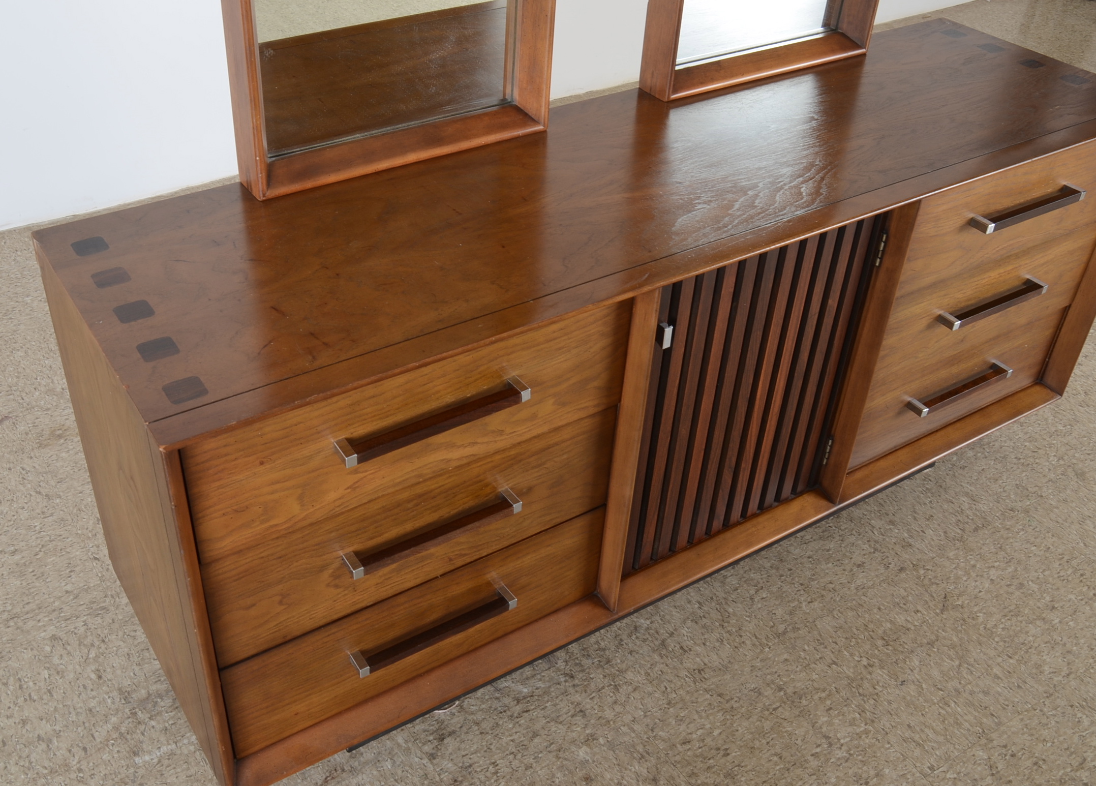 Lane Mid-Century Chest of Drawers Double Mirror