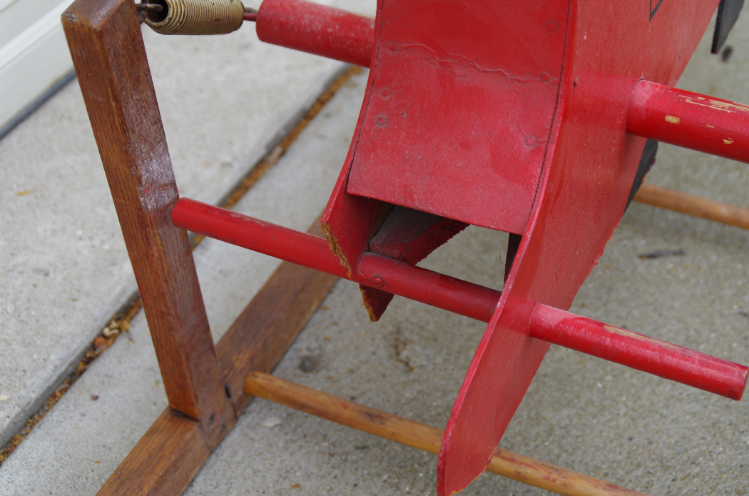 Vintage Spring Rocking Horse with Hand-Painted Red Finish