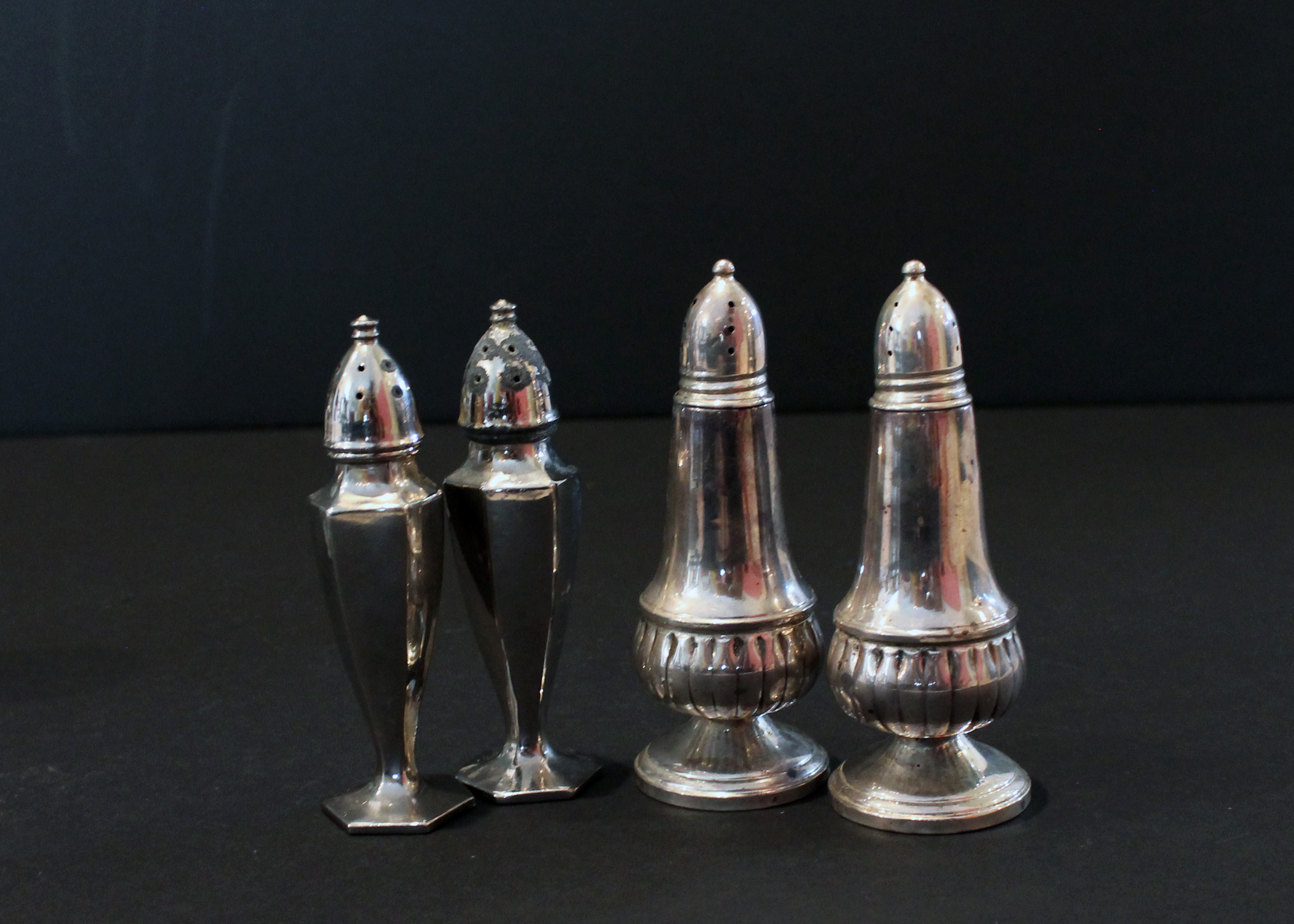 Silver Plate Salt and Pepper Pairs