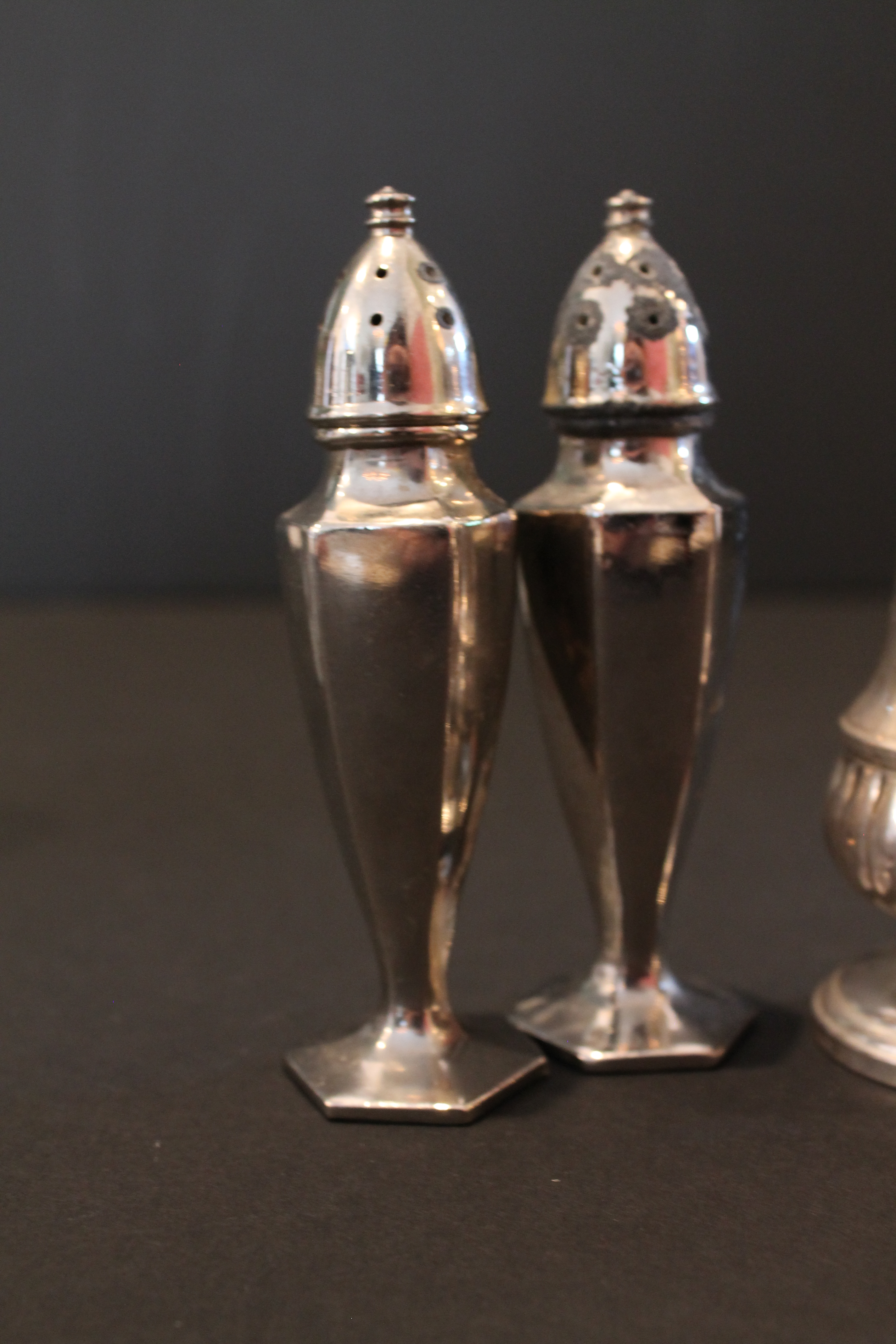 Silver Plate Salt and Pepper Pairs