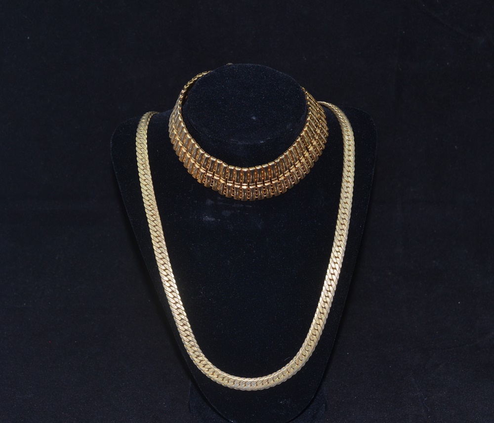 Vintage Gold Toned Large Necklaces And A Locket