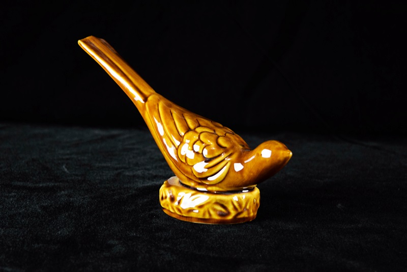 A Van Briggle Pottery Pheasant in Brown High Gloss Glaze